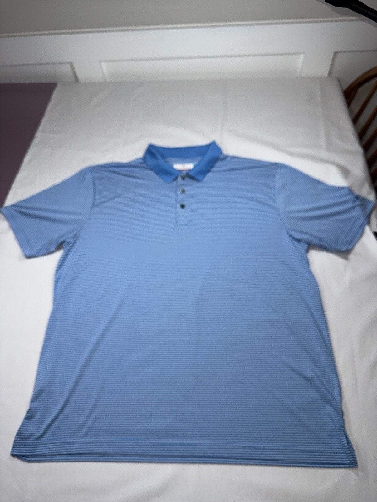 Grand Slam Polo Shirt Striped Golf Shirt Short Sleeve Performance Blue Mens Xl